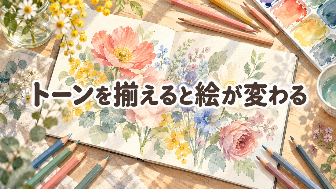 トーンを揃えると絵が変わる——クリアトーンとソフトトーンの使い分けを紹介する記事のキービジュアル