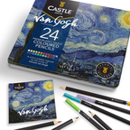 色鉛筆 24色 Van Gogh Castle Arts 缶ケース 星月夜デザイン メイン画像