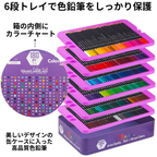 色鉛筆 180色 6段トレイ 色鉛筆保護 収納説明