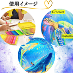 色鉛筆 50色 ネオンカラー 使用イメージ 塗り絵 イラスト
