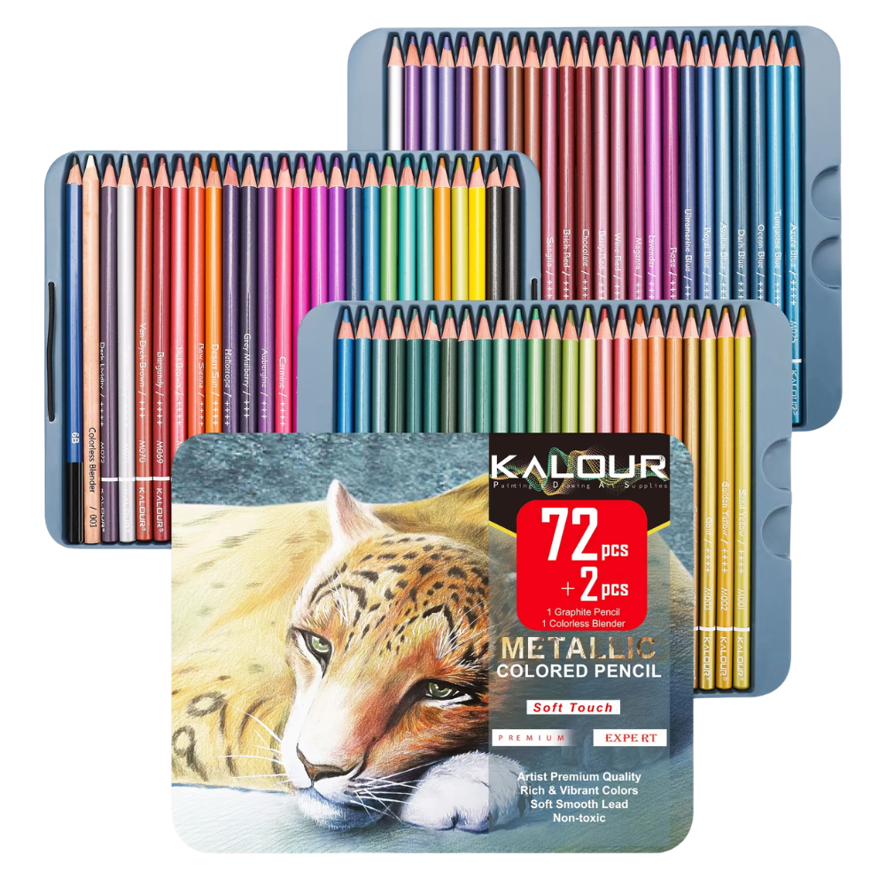 色鉛筆 72色 メタリックカラー 油性 缶ケース メイン画像