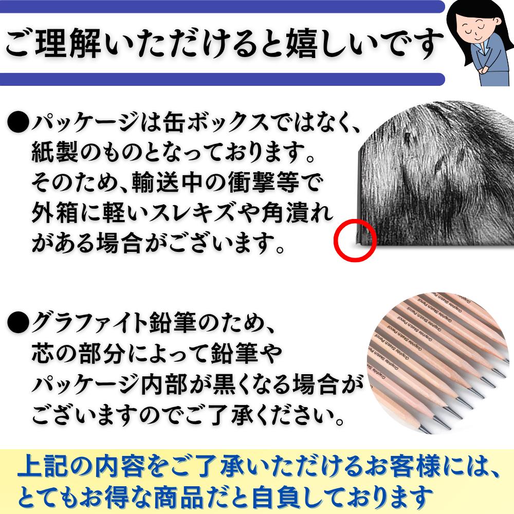 スケッチ鉛筆 18点セット 購入メッセージ 品質へのこだわり説明