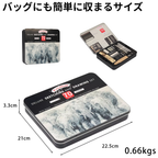 スケッチ鉛筆 70点セット バッグに収まるサイズ 携帯性 重量説明